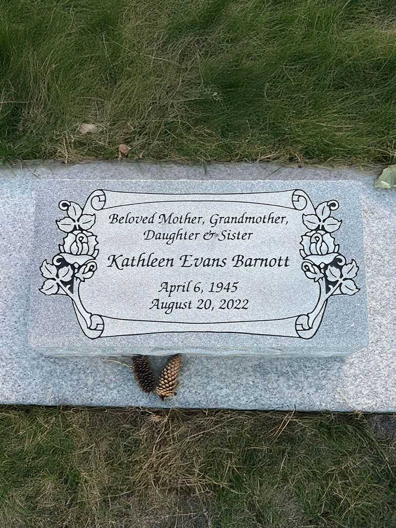 Kathleen Evans Barnott's grave. Photo 1
